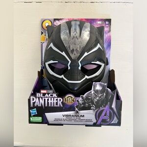 NWT: Marvel Black Panther Kids Mask with Silver Accents